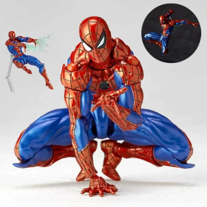 16Cm Kaiyodo Spider-Man 2.0 Revoltech Incredibile Yamaguchi Mk4 Peter Parker Anime Action Collection Figure Modello Giocattoli Regalo