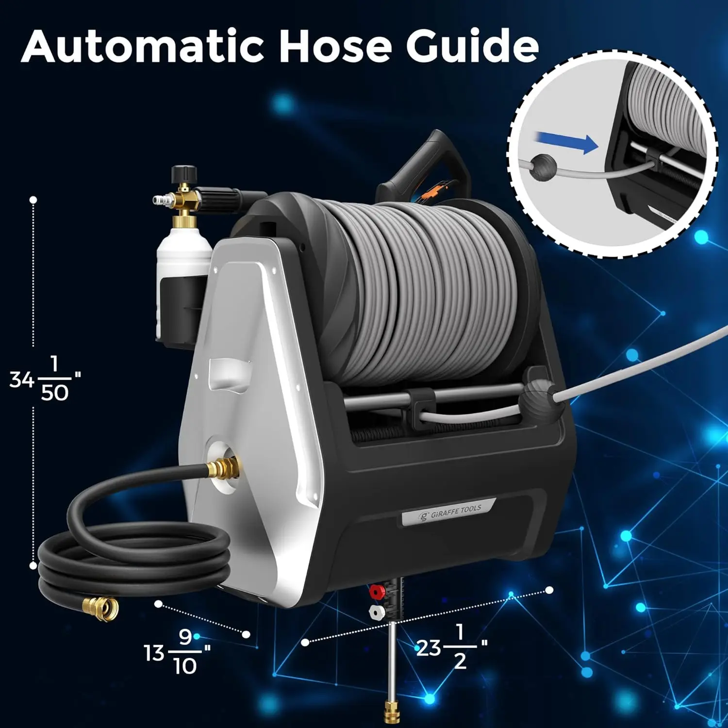 Giraffe Tools Grandfalls Pressure Washer Plus+, Electric Wall Mounted Power  Washer with 100FT Replaceable Pressure Hose, - AliExpress