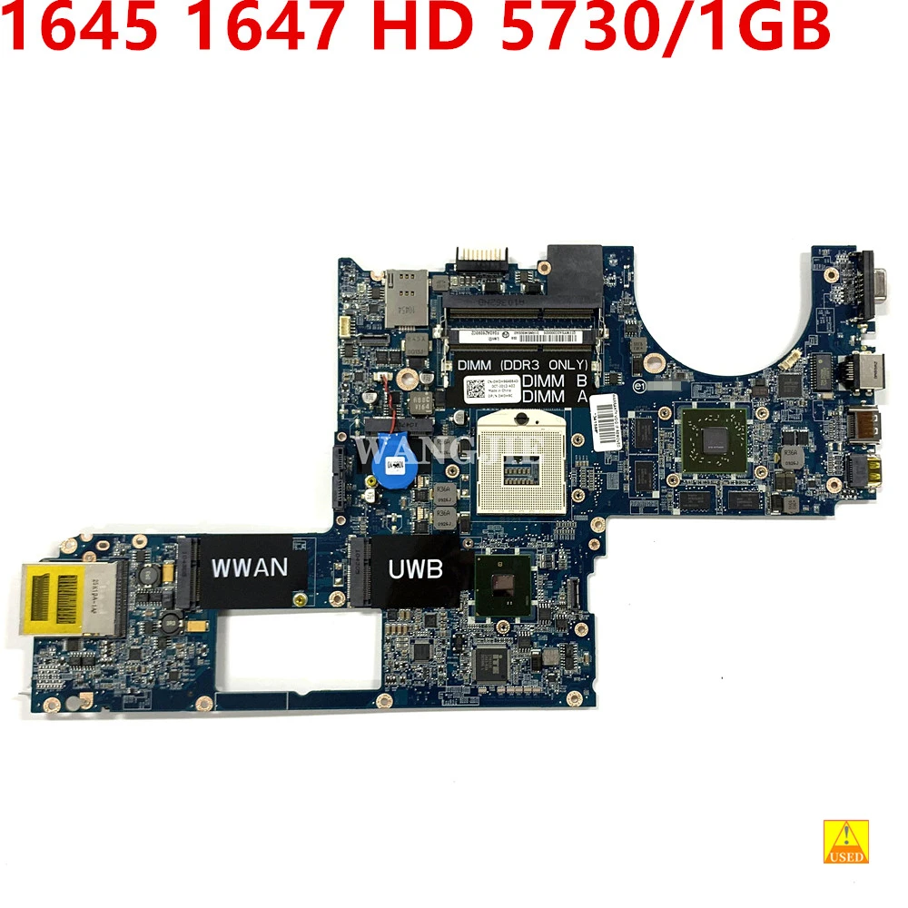 

For DELL 1645 1647 Laptop Motherboard Used CN-0WDH9C 0WDH9C WDH9C DARM5CMB8D1 PWB Y509R PM55 HD 5730/1GB 100% Tested OK