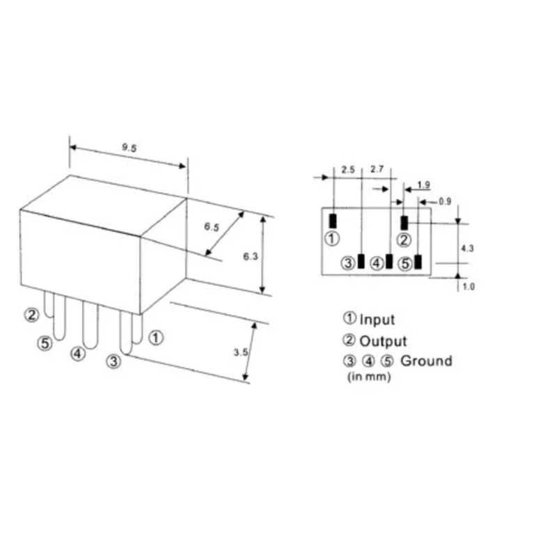 LTM455GW Ceramics Wave Filter Communication Machine In Line 455GW 2 + 3 5 Pin M55GW 455K 5PCS