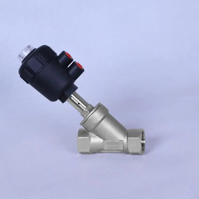 

1/2" 3/4" 1" 2" Stainless Steel Pneumatic Threaded Angle Seat Valve Y Type High Temperature Steam Threaded Angle Seat Valve