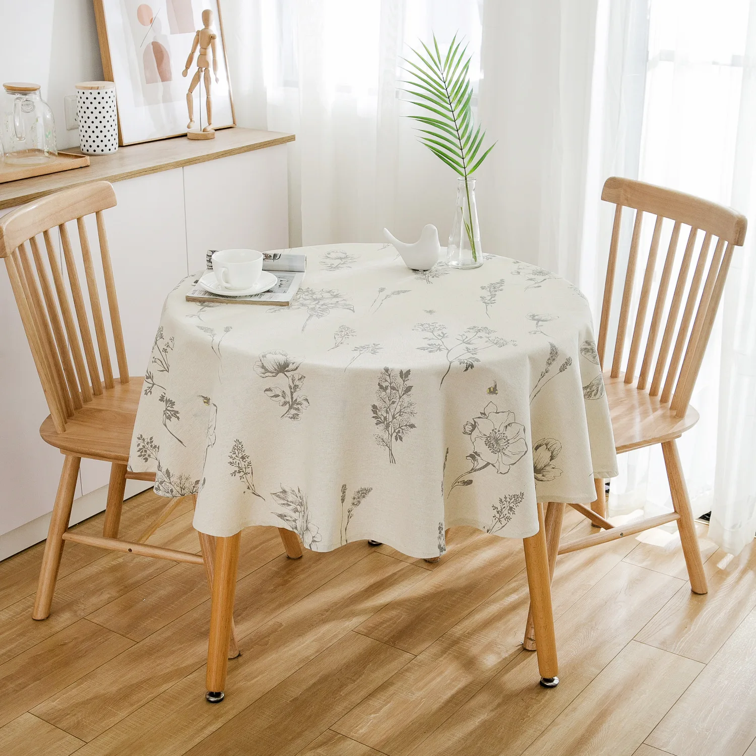 Round Table Cloth Farmhouse Table Top for Home Decor Kitchen Holiday Party Dining Table Printing for Outdoor and Indoor Use