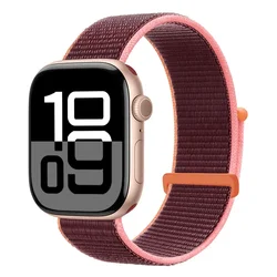 Nylon Loop Smart Watch Band Strap - Adjustable and Stylish Bracelet - 40 - 41 - S11 - S10 - 42mm (67 Plum colored)