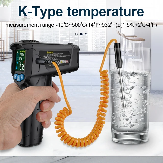 Mestek Nem Érintkezési Hőmérsékletmérő Fegyver -50 ~ 400C/600C/800C Digitális Infravörös Hőmérő Pirométer Kézi Hőmérők - Image 2