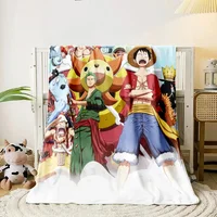 One Piece Anime HD Printed Flannel Thin Blanket.Four Season Blanket.for Sofa,bed,living Rooms,travel Picnic Blanket Gifts 1