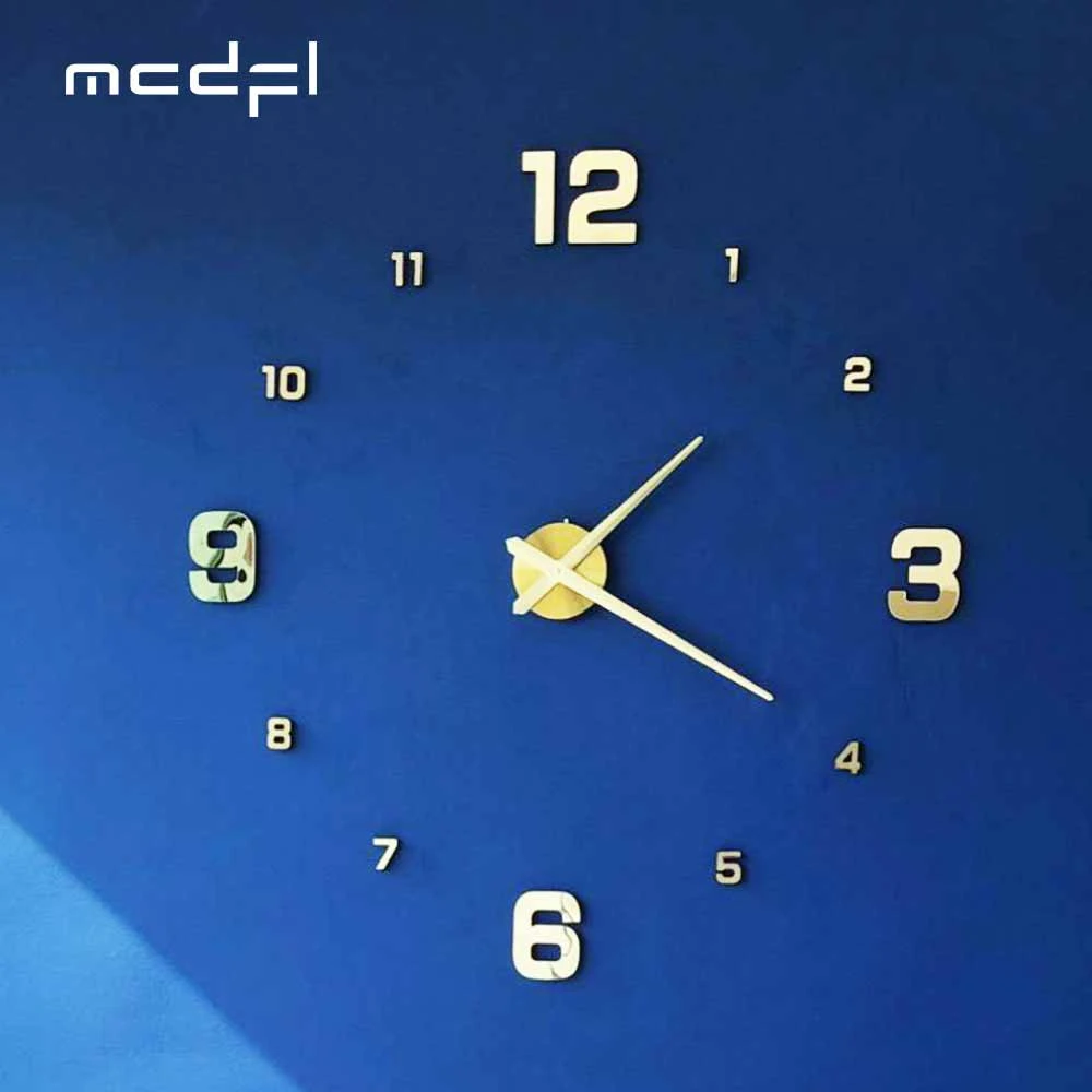 MCDFL Giant Wall Clock 3D Decor Aesthetic Decorative Mirror Sticker Watch Big Nordic Modern Home Large Timepiece for Living Room wall clock for home
