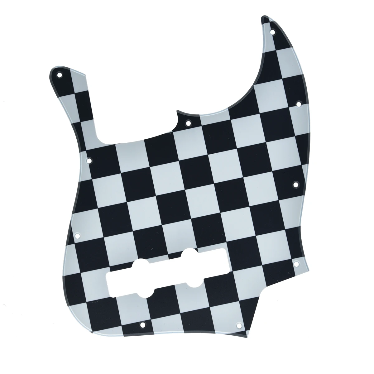 Dopro 4 String Jazz Bass J Bass Plastic Pickguard JB Scratch Plate for American/Mexican FD Jazz Black/White Grid