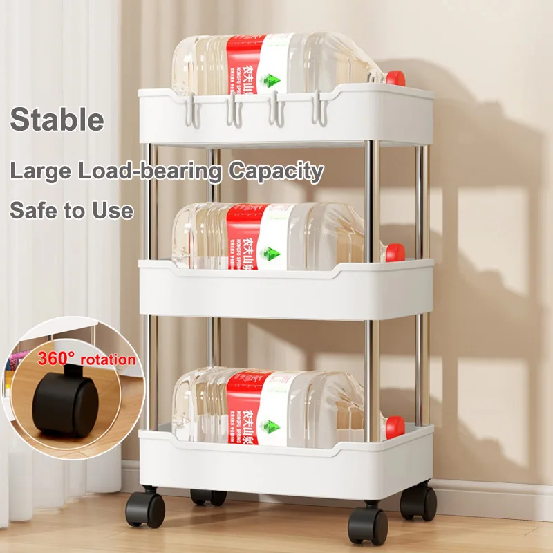 Kitchen Organizers and Storage Rack Mobile Trolley Organizer Rolling Cart With Wheels Bookshelf for Bedroom Bathroom Home Gap storage rack