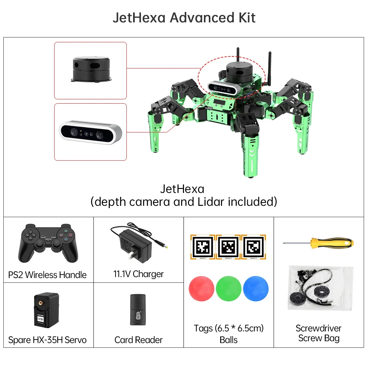 Six-legged ROS Robot with Depth Camera and Lidar Education Programmable Robot for Robotics Enthusiast