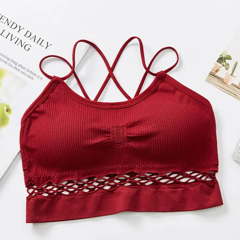 Sexy Tube Top Woman Bra Seamless Underwear Female Fitness Top Cross Strap