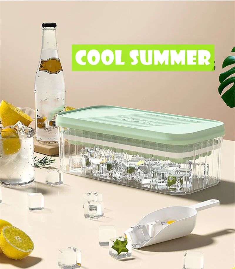 Silicone Ice Mold And Storage box 2 In 1 Ice Tray Making Mould Box Set Maker Bar Kitchen Utensils MoldsTool Cube DIY Makers