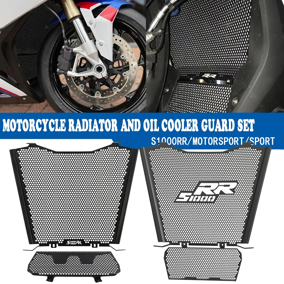 BMW S1000RR / M1000RR Radiator Guard - CNC Aluminum Mesh Protector For 2019-2024 Models, Reduces Debris & Air Resistance