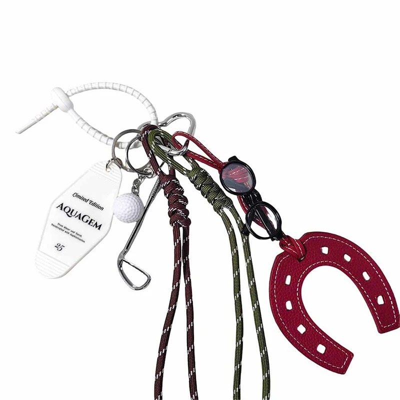 PU Leather Horse Hoof Horseshoe Keychain for Women And Girls Handbag Key Rings Charm Holder Bag Purse Accessory