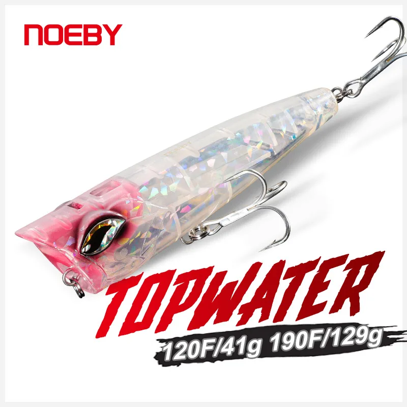 NOEBY Topwater Popper Fishing Lures 120mm/41g 150mm/94g 190mm/129g Surface  Artificial Hard Bait Wobblers for GT Tuna Sea Fishing