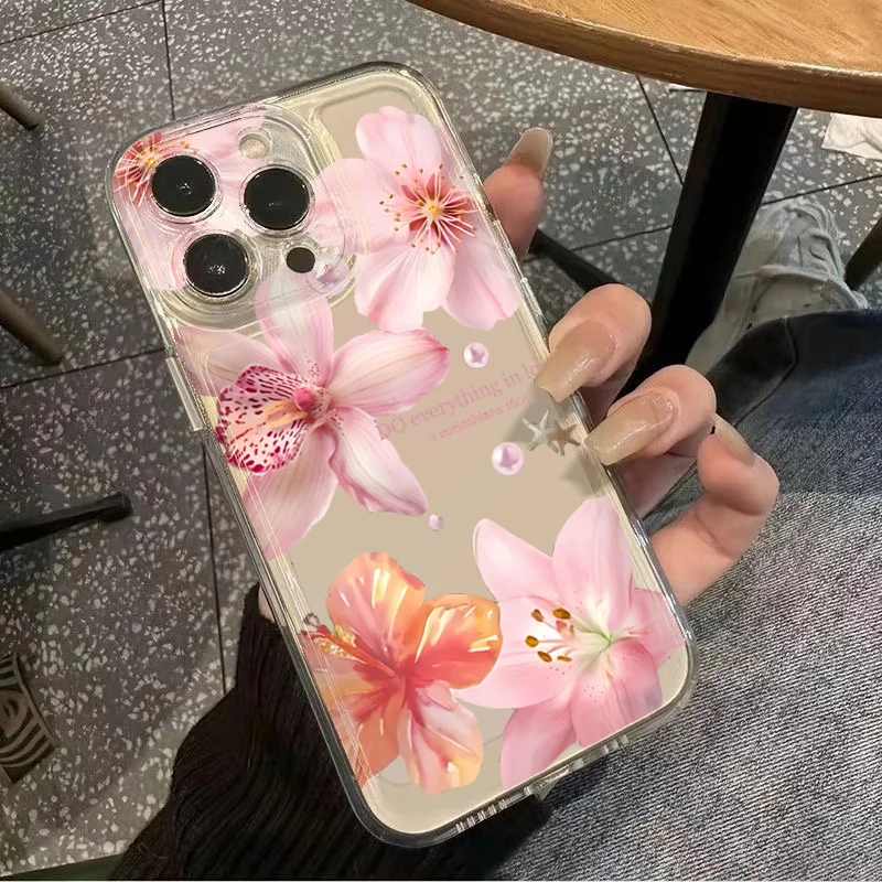 Lily Flower Floral Clear Soft Phone Case