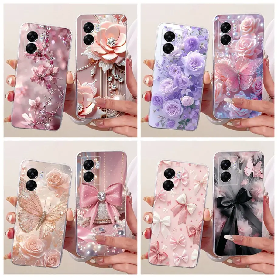 Stylish Flower Butterfly Soft Clear Silicone Phone Case Cover