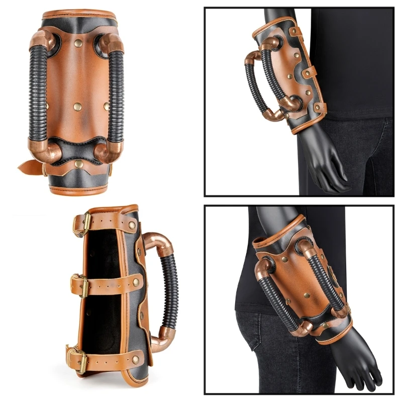 

Halloween Adult Buckle Bracers Medieval Arm Guards Knight Armband Costume Retro F19A