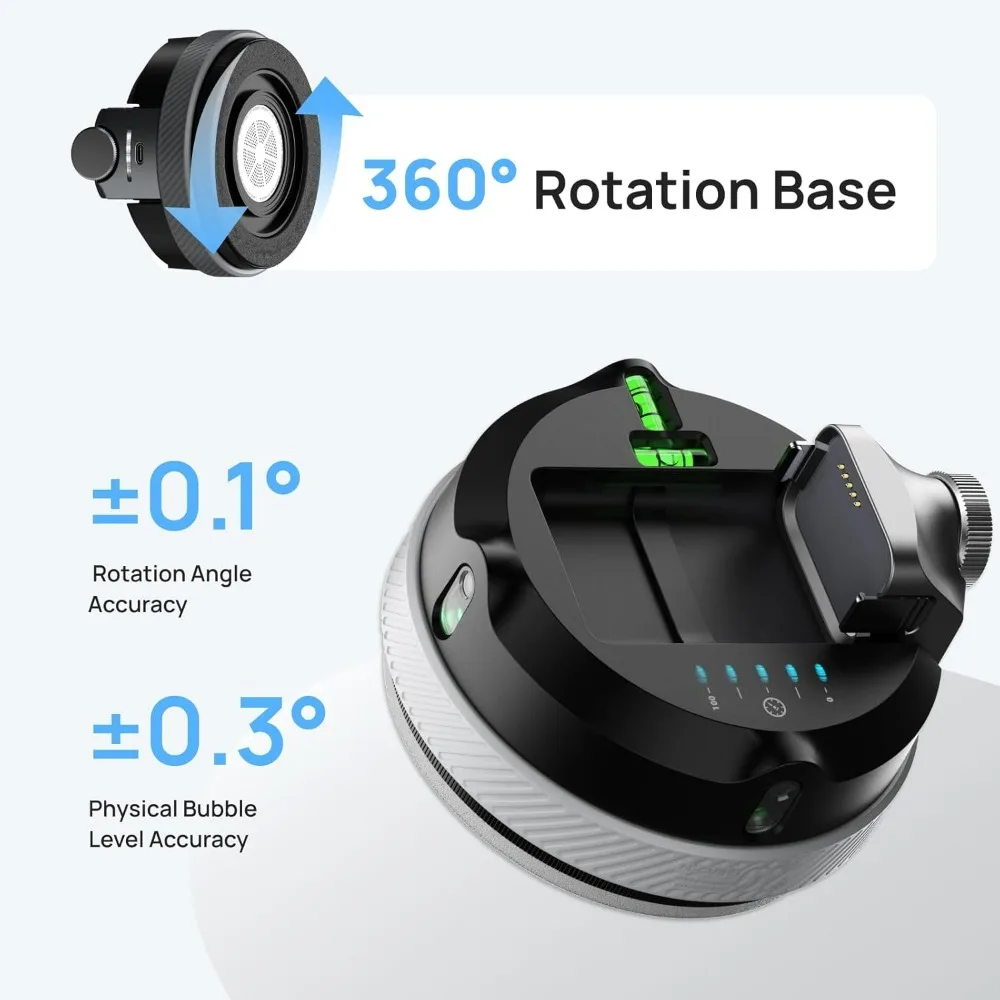 Hozo M-Cube02 Laser Level with Green Beams, 360-Degree Rotating Base, and Wall Mount for Precision