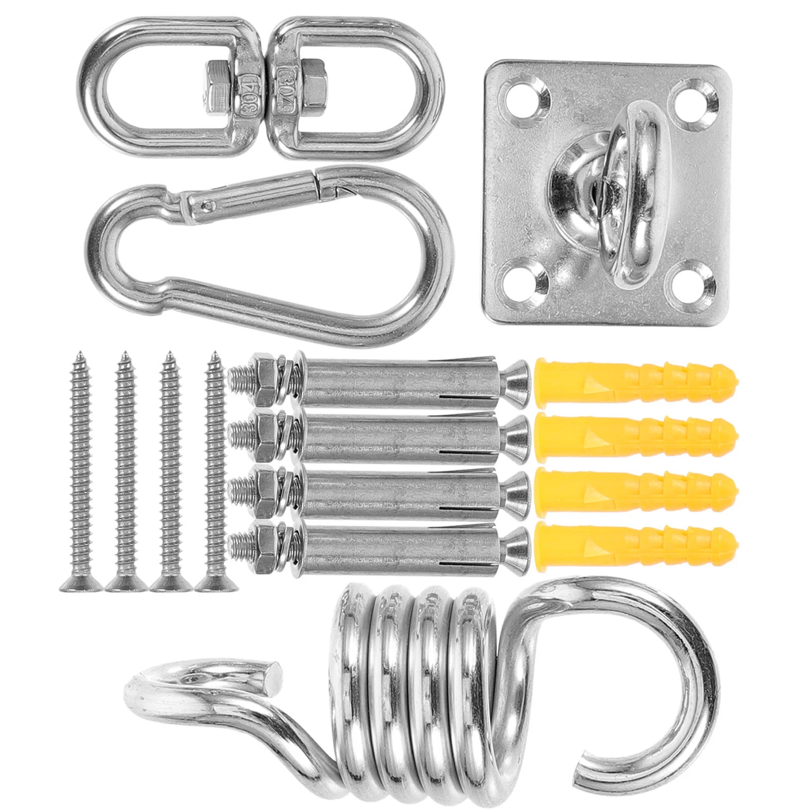 

Pad Eyes Plate Hook Ceiling Hanger Heavy Duty Carabiner Chairs Swing Hanging Stainless Steel Yoga Kit Hammock Supplies