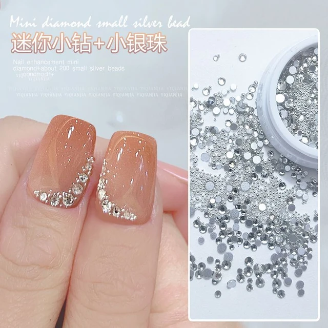 Small Nail Diamond Rhinestones Pointed Bottom Silver Crystal Gems Korean  Nail Parts Clear Caviar Beads Manicure Decoration Stone - AliExpress