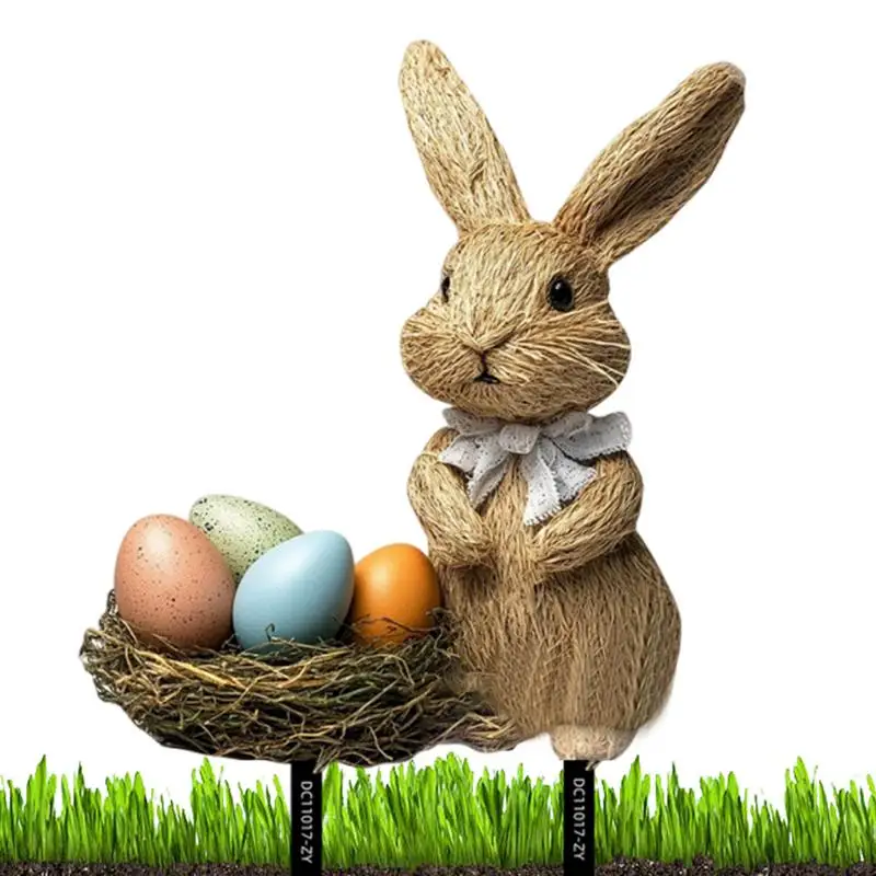 Easters Decor Garden Stakes Decorative Easter Bunny Garden Sign Gardening Outdoor Decor Stakes Lawn Decorations For