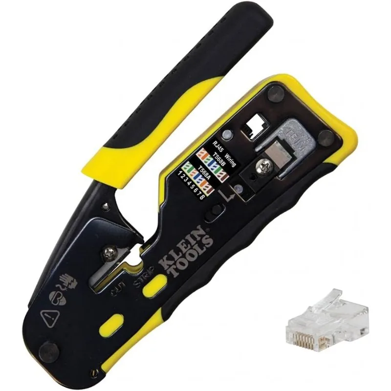 

Кабель для передачи данных с храповым механизмом Klein Tools 80024 и обжимной инструмент RJ45 с разъемом CAT6, 50 шт. в упаковке