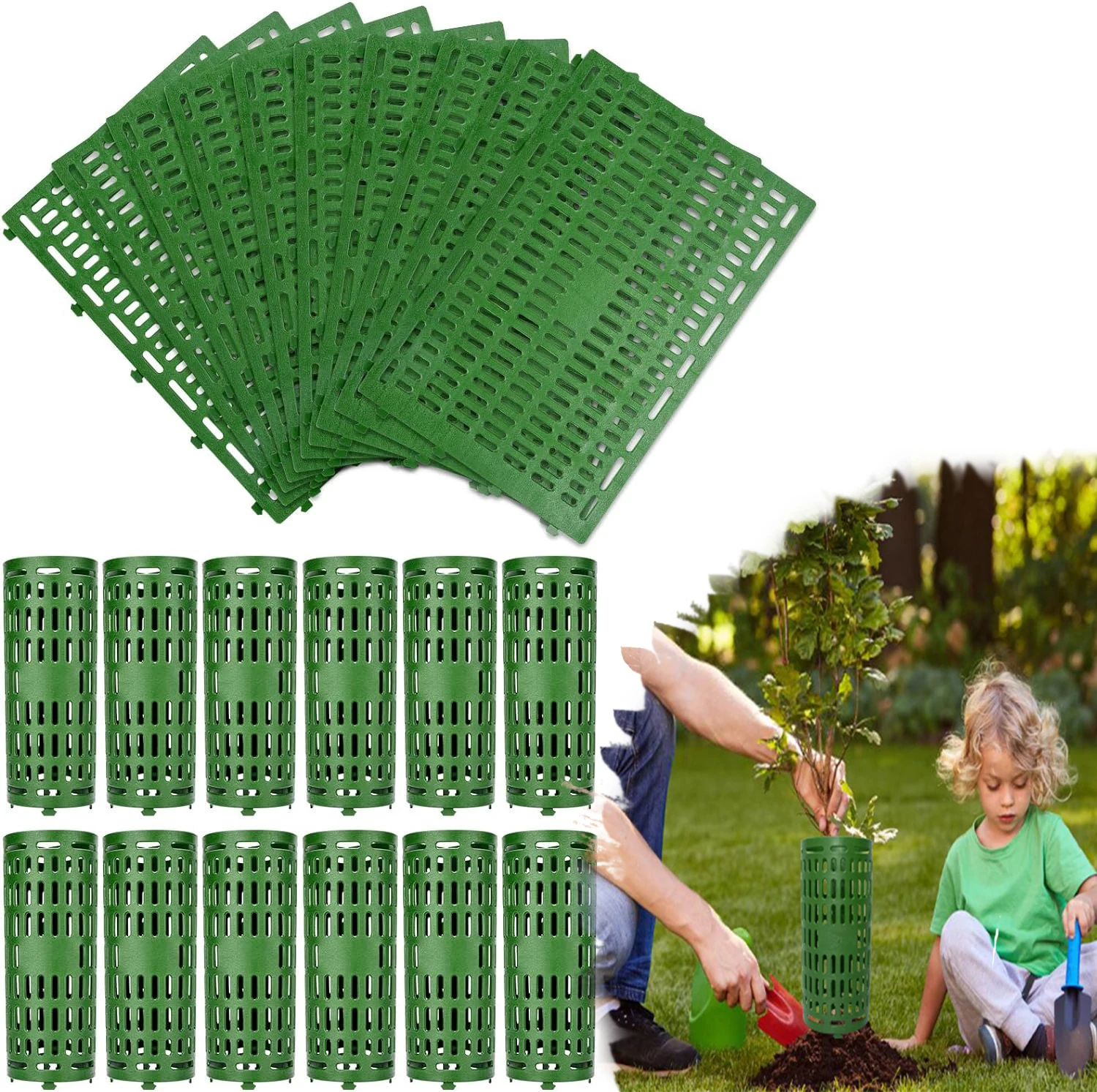 

4P/10Pcs Plant Trunk Protectors Adjustable Tree Wraps Mesh Tree Trunk Covers For Seedlings Saplings,Garden Fence,Animal Barrier