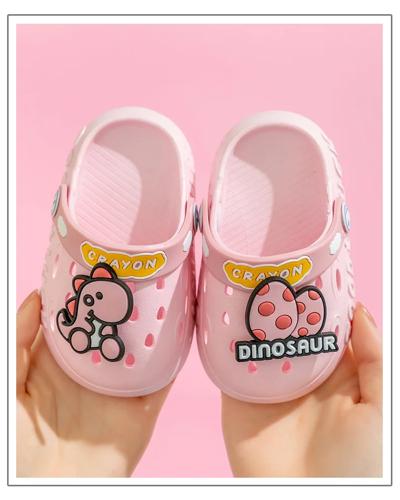 Summer Slippers Child Lovely  Cartoon Dinosaur Cheap Sandals For Boy Girls Summer Child Slipper Todder Breathable Garden Shoes slippers for boy