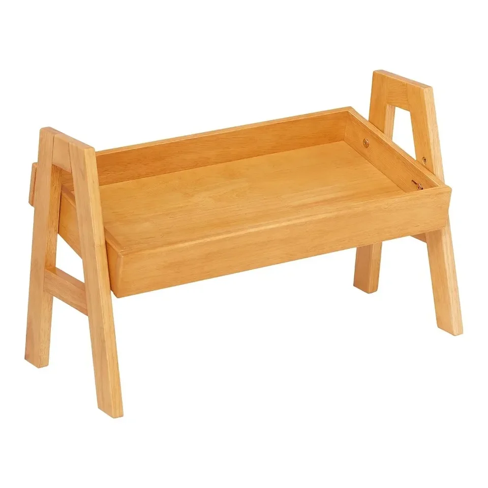 Adjustable Stacking Shelf Natural Wood Bookcase