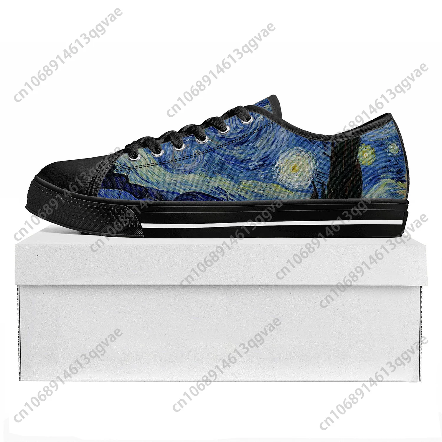 

Van Gogh Oil Paint Starry Night Low Top High Quality Sports Shoes Men Ladies Teenagers Canvas Shoes Couple Custom Shoes