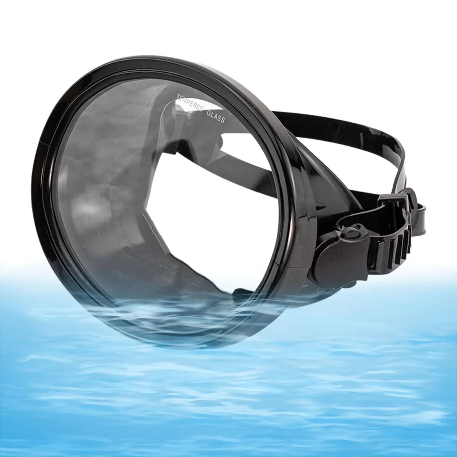 Single Lens Diving Mask for Adults Anti Fog Tempered Glass Lens Eyewear Leakproof Wide View Swim Mask Oval Shape Snorkeling