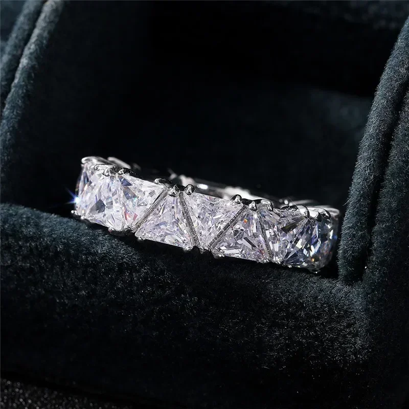 Wedding Rings Women's Unique Triangle Cubic Zirconia Design Jewelry