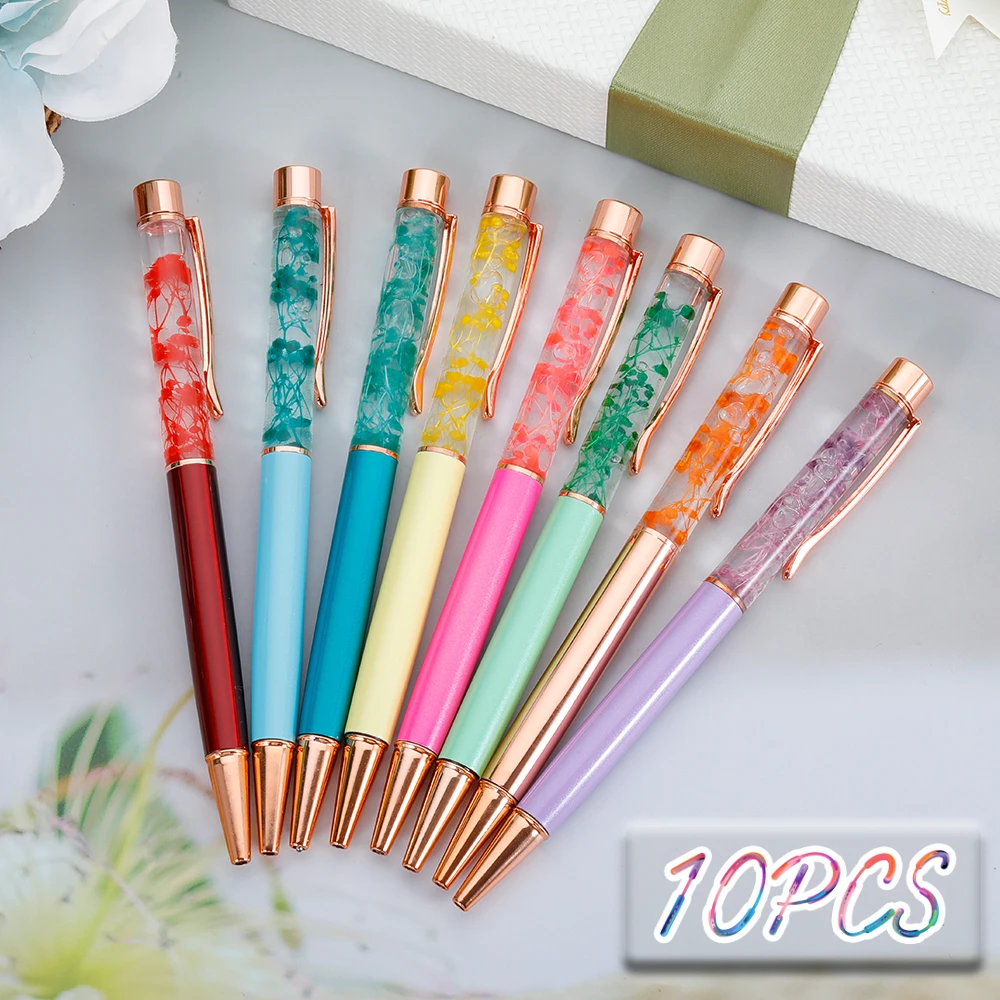 

10pcs Ballpoint Pen 1.0mm Metallic Signature Business Office Gift Pen Colors Crystal Ballpoint Pen for Stationery Office&School