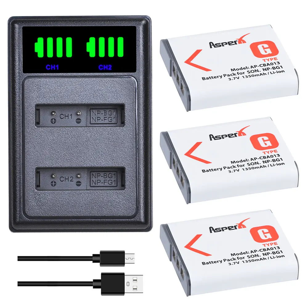 Np-Bg1 Np-Fg1 Batteria Bateria Npbg1 Np Bg1 + Caricabatterie Per Accessorio Sony Cyber-Shot Dsc-H7,Dsc-H9,Dsc-H10,Dsc-H20,Dsc-H50,Dsc-H55