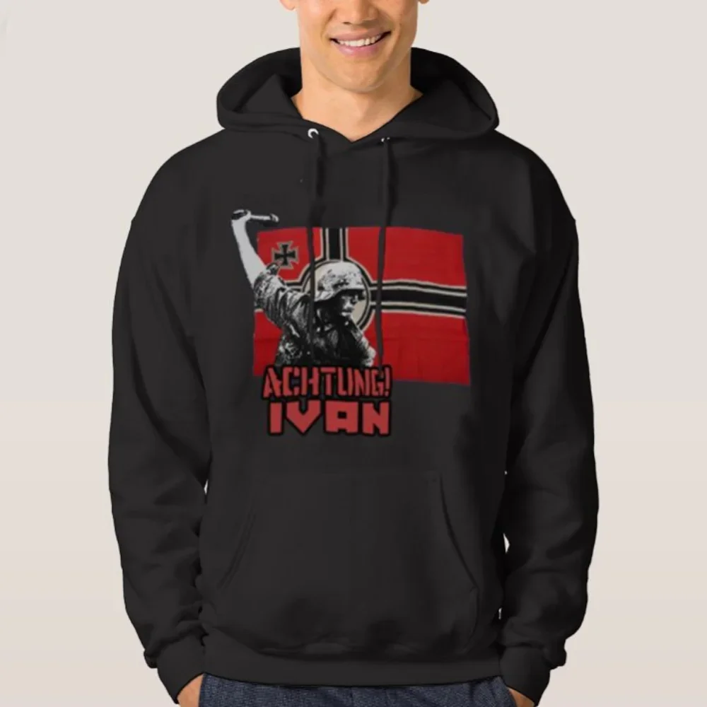 Achtung Ivan! Rare Wii Wehrmacht Panzergrechier Pullover Con Cappuccio Nuovo 100% Cotone Casual Mens Felpe Moda Streetwear