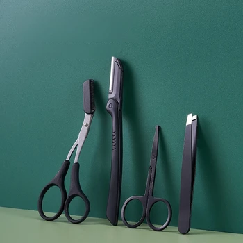 1/3pcs Stainless Steel Eyebrow Clip Comb Scissors Eyebrow Trimmer Eyebrow Trimmer Tool Women's Beauty Tools Eyebrows Tweezers 1