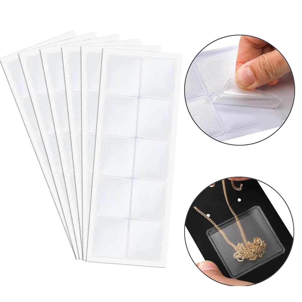 1050pcs42x3732x25cmClearBagNecklaceChainAdhesivePouchFor