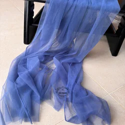 Versatile Green Soft Tulle Fabric for Elegant Decorations & Apparel (Misty Blue)
