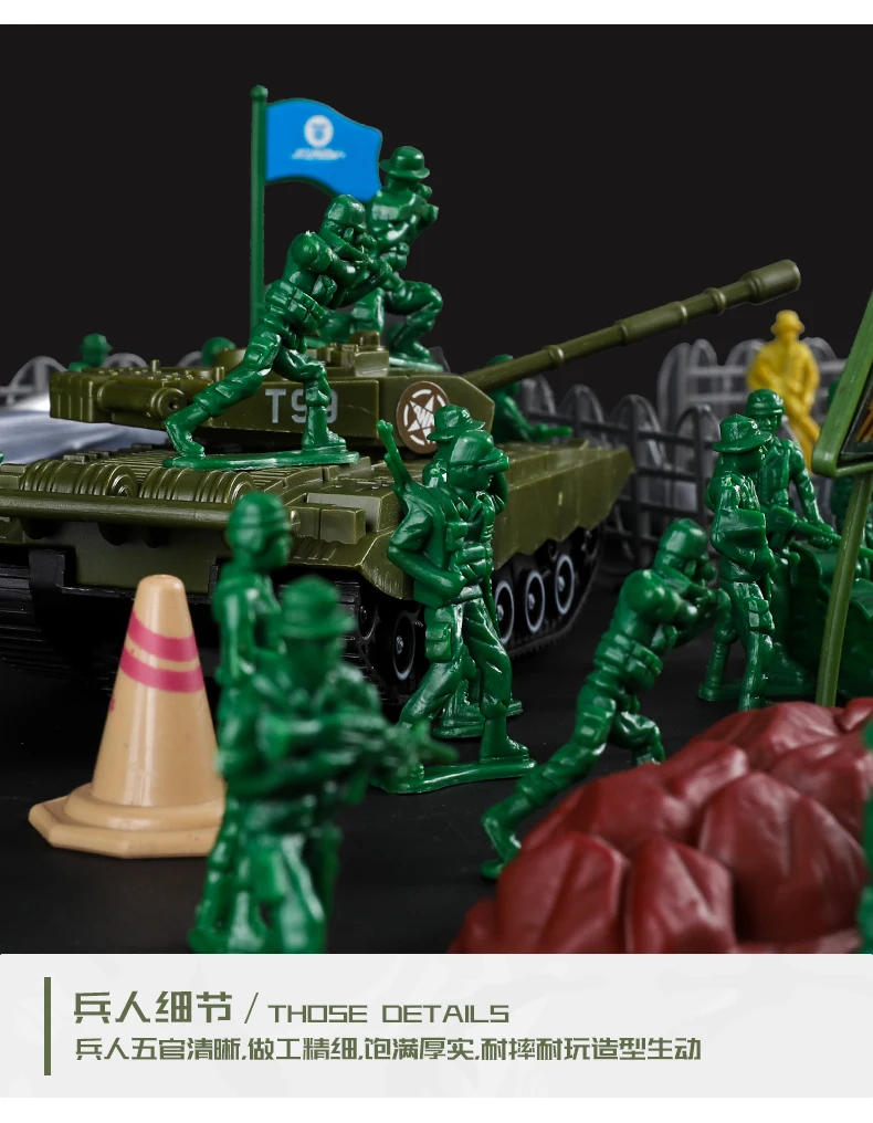 Playset militar, verde vs Tan figura de