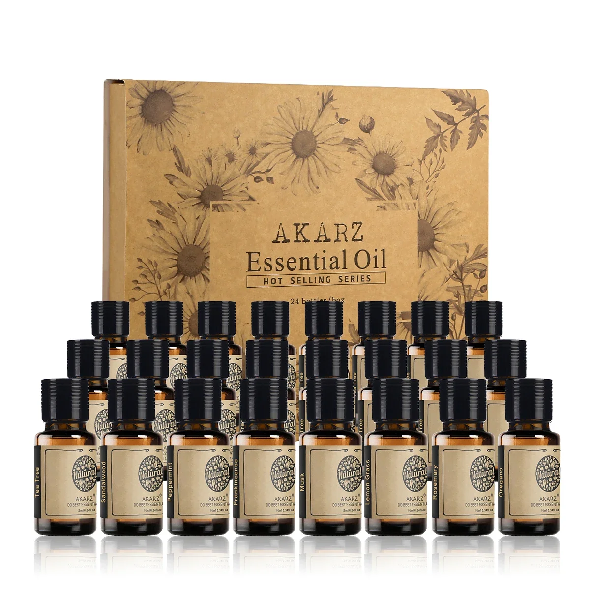 Akarz Hots 24 Set Tea Tree, Lavanda, Legno Di Sandalo, Rosa, Patchouli, Muschio, Ylang, Vaniglia, Neroli Lily Essents Di Sapone Per Candele