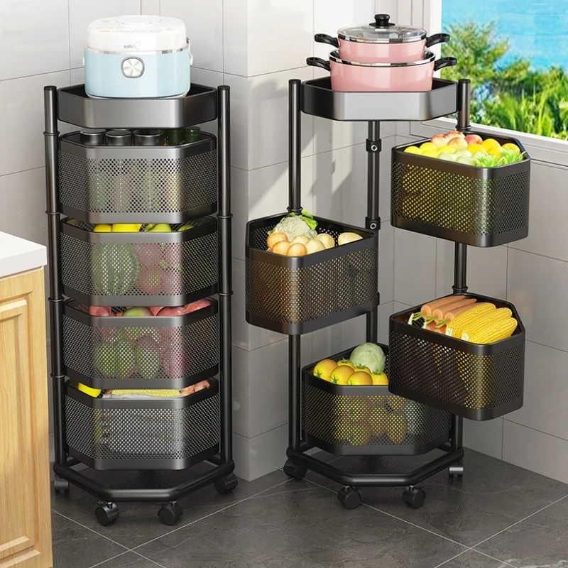 Cesta de frutas de 3 niveles para cocina, cesta plegable de almacenamiento  de frutas y verduras con ruedas, cesta de frutas de pie cesta de alambre de