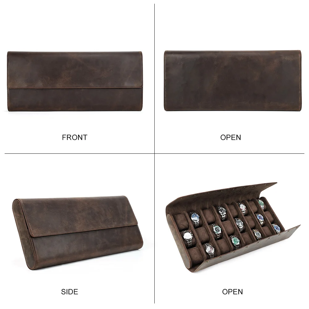 Large Display Box 24 Slots Wrist Watch Holder Storage Organizer Retro Leather Watch Jewelry Case For Lover