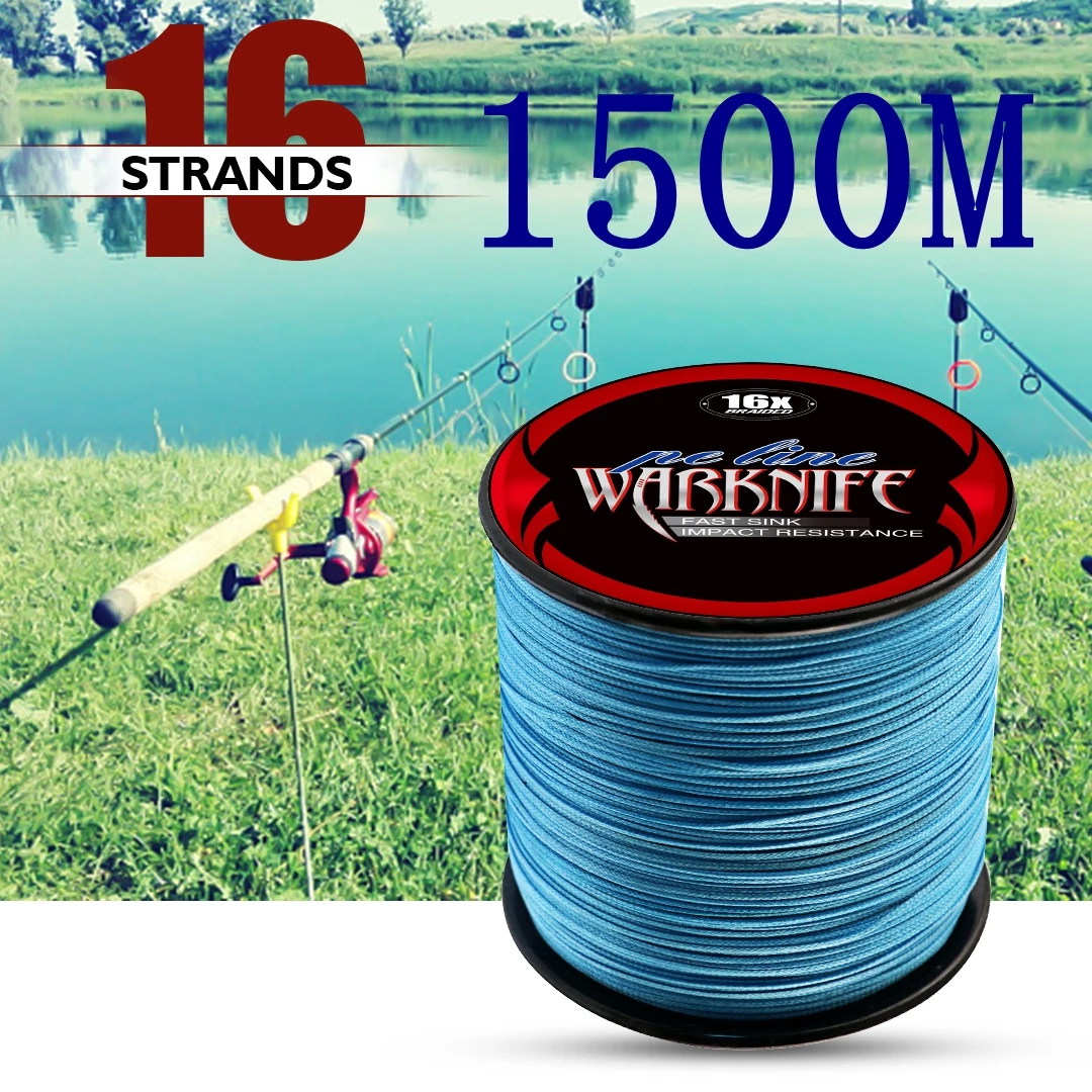 Fishing Line Rope Warknife-16-Strand-16-Weaves-Fishing-Line-1500M-PE-Braided-Fishing-Line ...