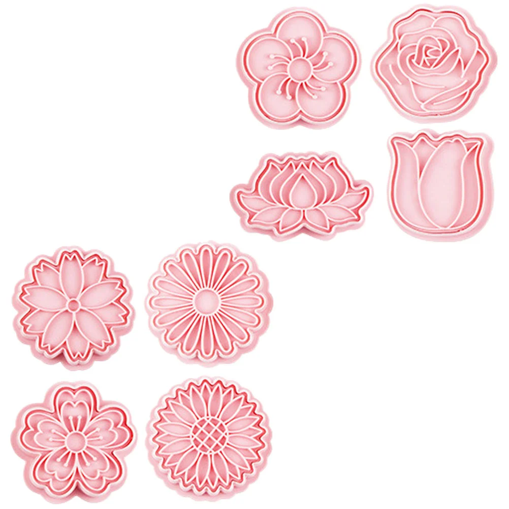 

8 Pcs 3d Three-dimensional Biscuit Mold Cookie Making Tool Floral Baking Molds Kitchen Cookies Stamper Cake