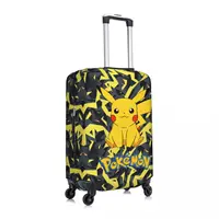 Custom Cute Pokemon Pikachu Luggage Cover Protector Washable Travel Suitcase Covers 2