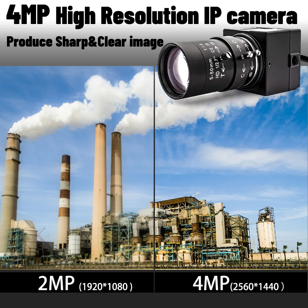 Industrial 10X Zoom POE IP Camera 2/4MP Webcam Metal Box With Varifocal Lens Sup