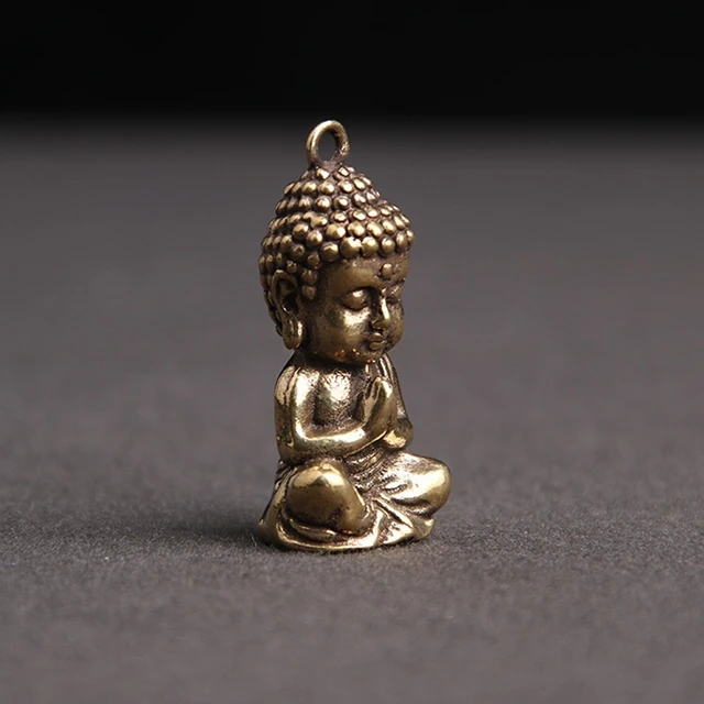 Shakyamuni Buddha Szobor Mini Bronz Kis Jelenet Kiegészítők Kulcstartó Tea Asztal Lakberendezése - Image 5