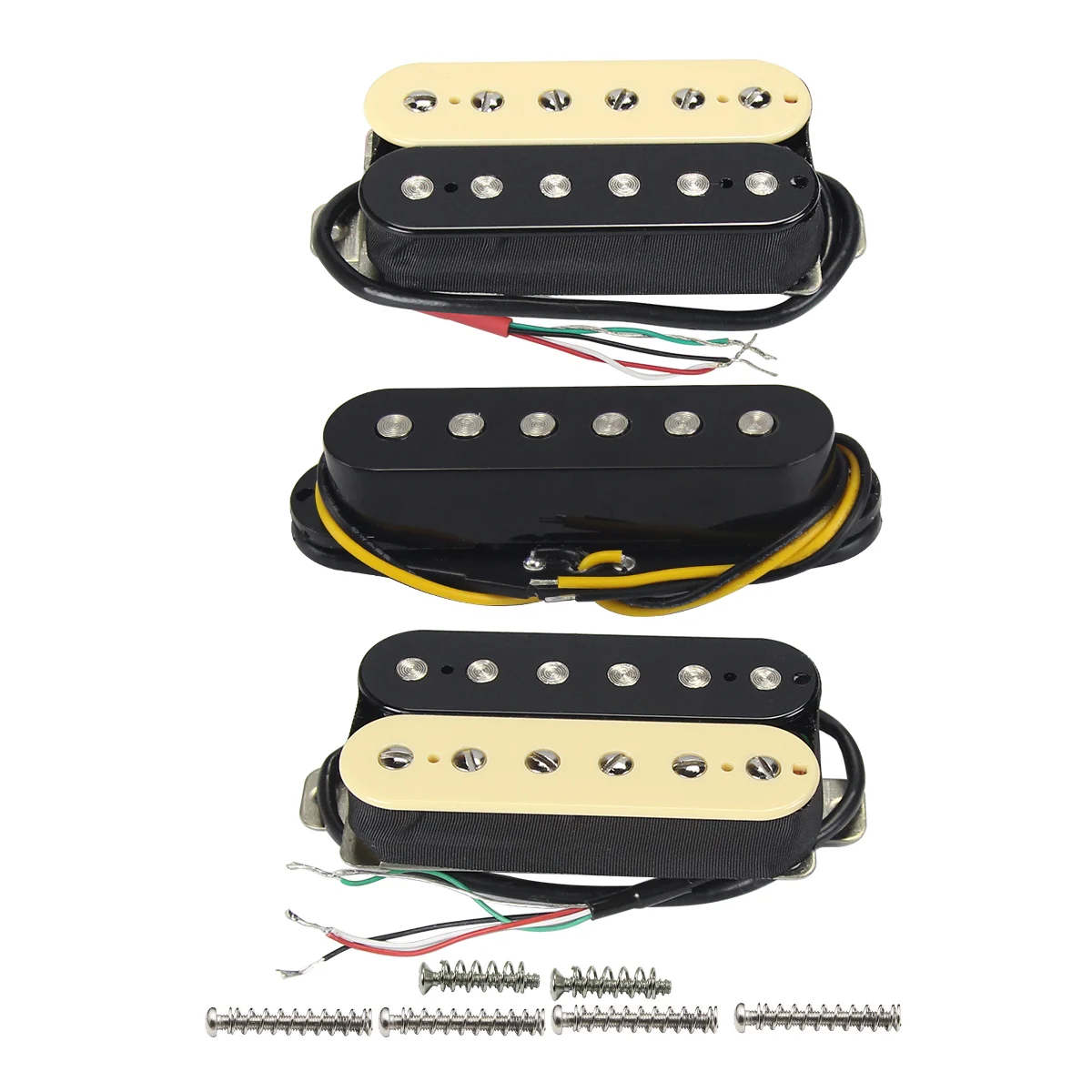 

FLEOR 3pcs HSH Pickup Set Guitar Humbucker Pickup and Single Coil Pickups Ceramic Magnet for Electric Guitar