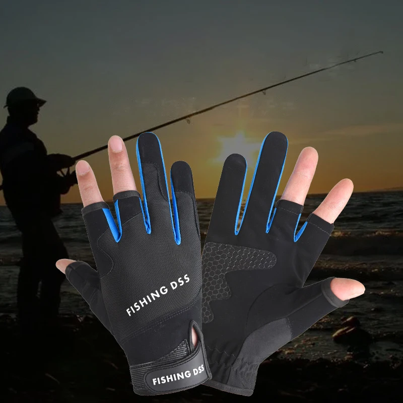 Gloves for Fishing Three Finger Cut Outdoor Lure Men Fishing Tackle Gloves Anti-Slip Four Seasons Cycling Anti Stab Catch Fish