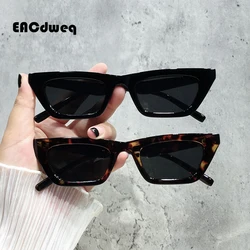 Luxury Rectangle Sunglasses Woman Vintage Cat Eye Design Sun Glasses Female Male Personality Cool Retro Black Cateye Oculos